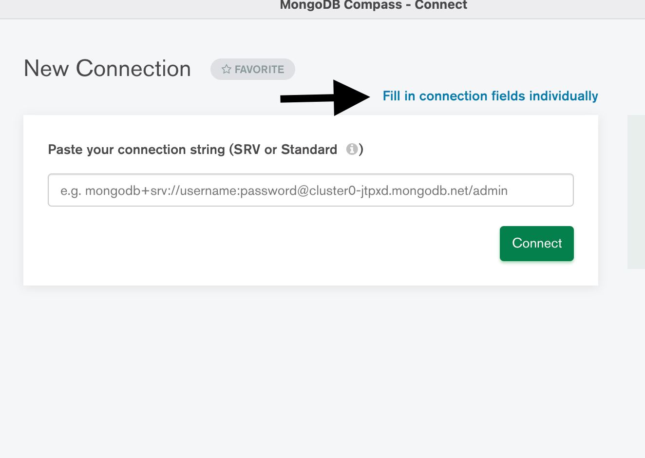 MongoDB Compass New Connection